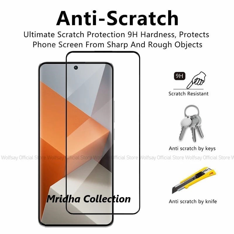 Picture of Xiaomi Redmi Note 14 Pro 5G Full Glue 9D Curved Tempered Glass Screen Protector Edge to Edge Fit Protection Tempered Glass (Black)