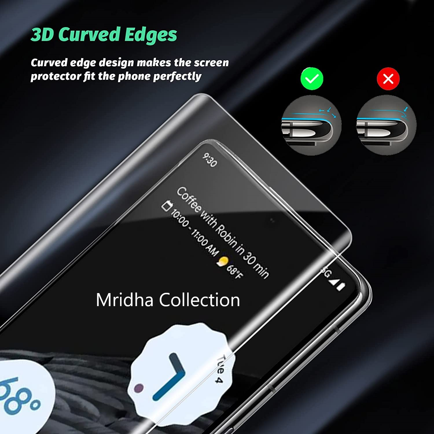 Picture of Xiaomi Redmi Note 14 Pro 5G (A+ GRADE) Premium UV Tempered Glass Screen Protector Curved with Liquid Glue and UV Light -Transparent Clear