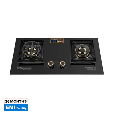 Picture of Niyama Glossy Granite Stone 2 Burner Cabinet Gas Hob NGH-2020-LGP-NG