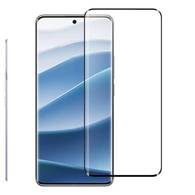 Picture of Xiaomi Redmi Note 14 Pro+ 5G / Xiaomi Redmi Note 14 Pro Plus 5G Full Glue 9D Curved Tempered Glass Screen Protector Edge to Edge Fit Protection Tempered Glass (Black)