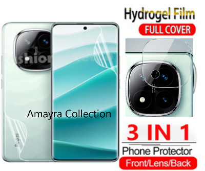 Picture of 3in1 Protector Combo Pack for Xiaomi Redmi Note 14 Pro+ 5G / Xiaomi Redmi Note 14 Pro Plus 5G (Front Hydrogel Screen Protector Poly + Back Hydrogel Poly Protector + Camera Lens Protector)