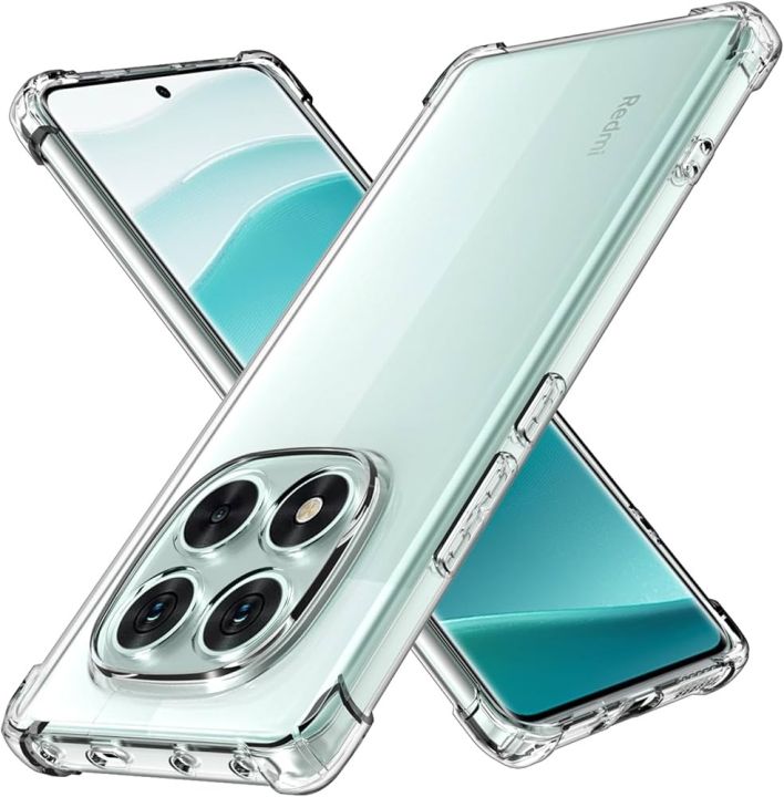 Picture of Xiaomi Redmi Note 14 Pro 5G  Silicone Clear Case Soft Flexible TPU Rubber Bumper Shockproof Corners Transparent Clear Back Cover