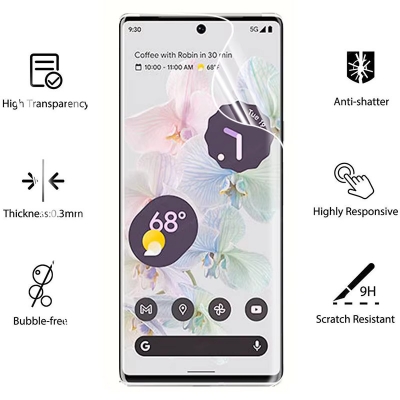 Picture of Google Pixel 6a 5G TPU Protective Film Hydrogel Front Poly Protector Screen Protector Anti-Shatter / High Definition (Front Poly)
