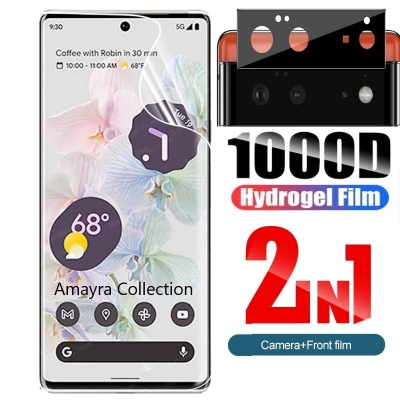 Picture of 2in1 Protector Combo Pack for Google Pixel 6 Pro 5G (Front Hydrogel Screen Protector Poly + 3D Camera Lens Protector Glass)