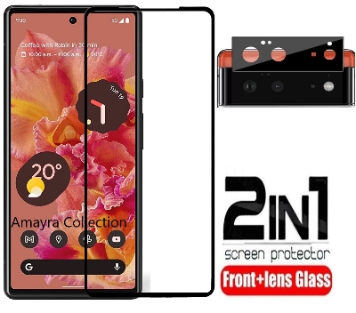 Picture of 2in1 Protector Combo Pack for Google Pixel 6 5G (Premium Full Screen Protector Glass+9h Camera Lens Protector)