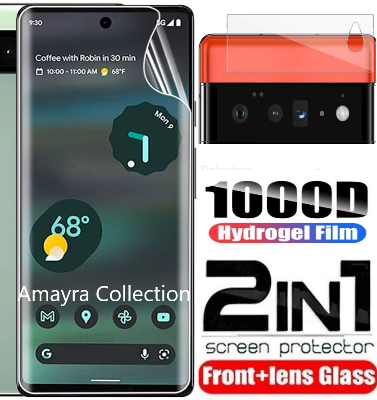 Picture of 2in1 Protector Combo Pack for Google Pixel 6a 5G (Front Hydrogel Screen Protector Poly+Camera Lens Protector)