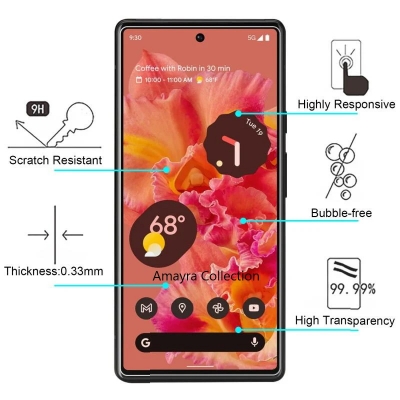 Picture of 3in1 Protector Combo Pack for Google Pixel 6 5G (Premium Full Screen Protector Glass+Back Hydrogel Protector Poly+9h Camera Lens Protector)