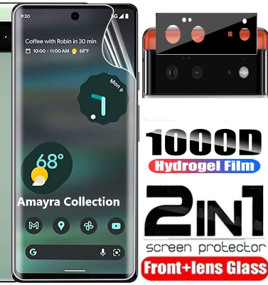 Picture of 2in1 Protector Combo Pack for Google Pixel 6a 5G (Front Hydrogel Screen Protector Poly+9h Camera Lens Protector)