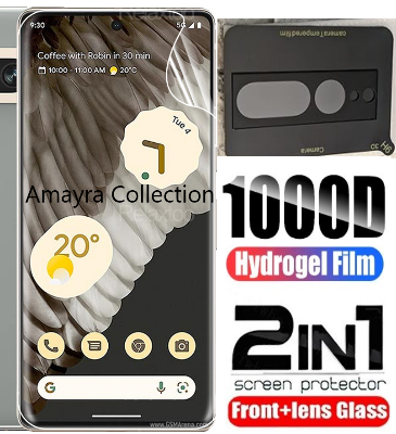 Picture of 2in1 Protector Combo Pack for Google Pixel 7 Pro 5G (Front Hydrogel Screen Protector Poly + 3D Camera Lens Protector Glass)