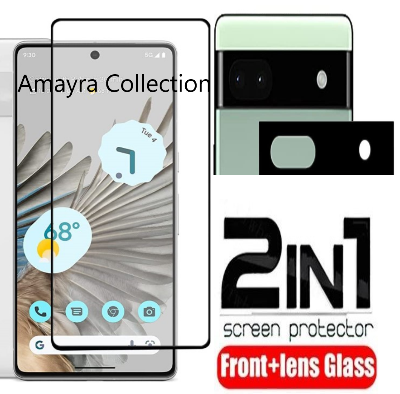 Picture of 2in1 Protector Combo Pack for Google Pixel 7a 5G (Premium Full Screen Protector Glass+9h Camera Lens Protector)