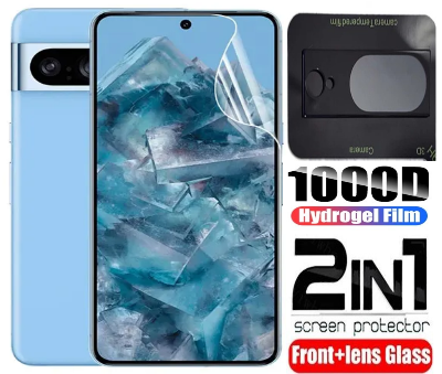Picture of 2in1 Protector Combo Pack for Google Pixel 8 5G (Front Hydrogel Screen Protector Poly+9h Camera Lens Protector)