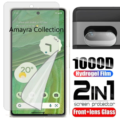 Picture of 2in1 Protector Combo Pack for Google Pixel 7a 5G (Front Hydrogel Screen Protector Poly+Camera Lens Protector)