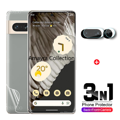 Picture of 2in1 Protector Combo Pack for Google Pixel 7 Pro 5G (Front Hydrogel Screen Protector Poly + Camera Lens Protector)