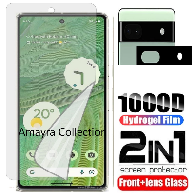 Picture of 2in1 Protector Combo Pack for Google Pixel 7a 5G (Front Hydrogel Screen Protector Poly+9h Camera Lens Protector)