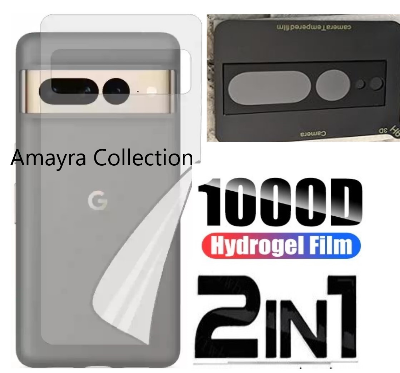 Picture of 2in1 Back Protector Combo Pack for Google Pixel 7 Pro 5G (Back Hydrogel Poly Protector + 3D Camera Lens Protector Glass)