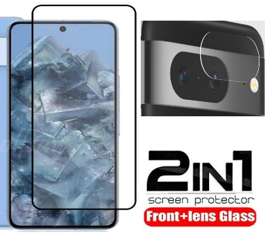 Picture of 2in1 Protector Combo Pack for Google Pixel 8a 5G (5d Full Screen Protector Glass+ Camera Lens Protector)