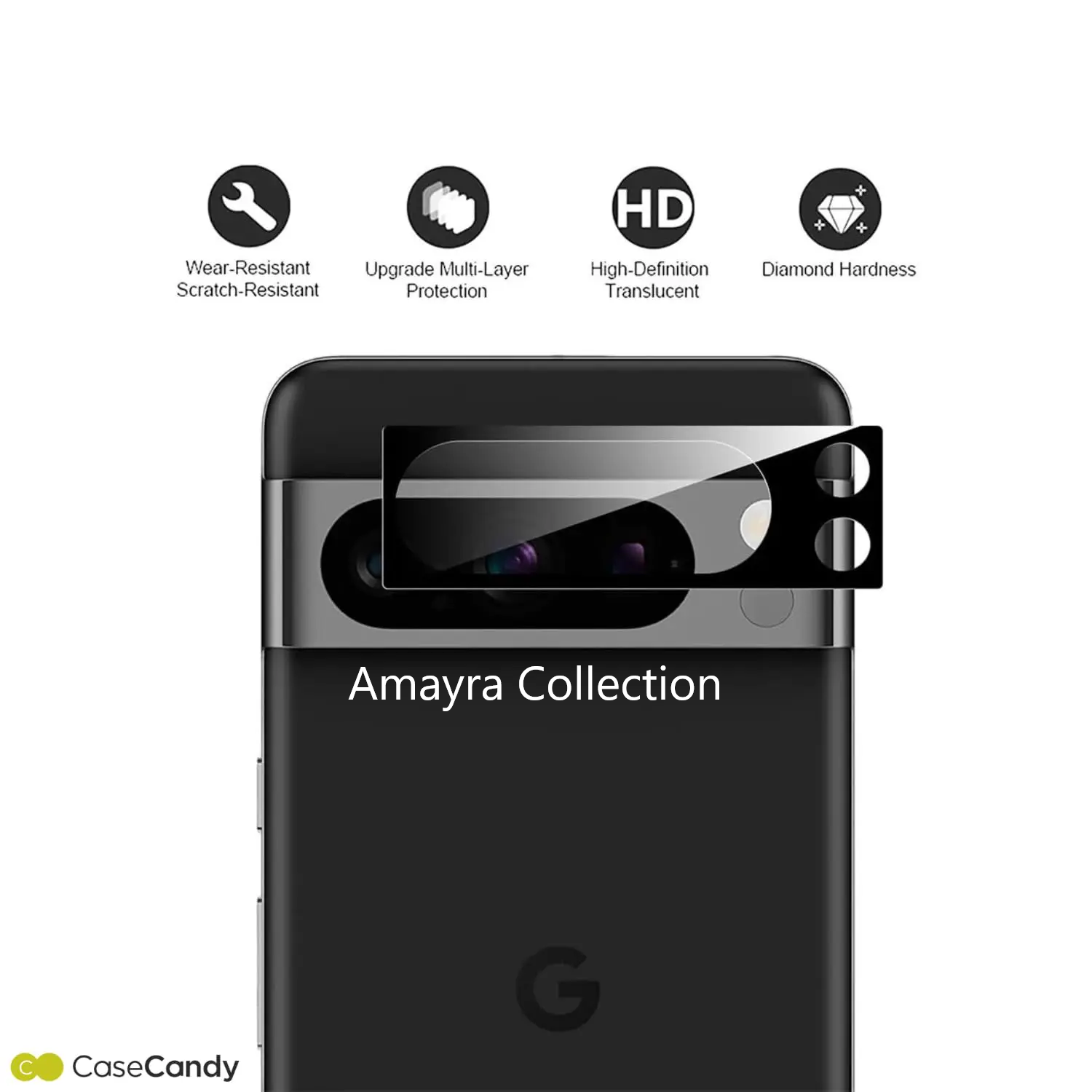 Picture of Google Pixel 8a 5G Back 9H Full Camera Lens Protector Rear 9H 3Da Camera Lens Protector,Upgraded HD,Clear Scratch Resistant [With Photo Friendly Flash Cut]