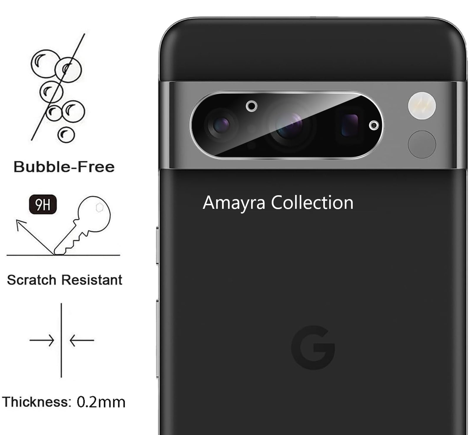 Picture of Google Pixel 8 Pro 5G  Back Camera Lens Screen Protector Rear Camera Lens Screen Protector,Upgraded HD,Clear Scratch Resistant(Nano Poly)