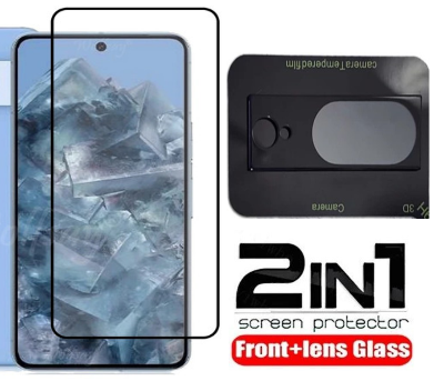 Picture of 2in1 Protector Combo Pack for Google Pixel 8a 5G (5d Full Screen Protector Glass+9h Camera Lens Protector)