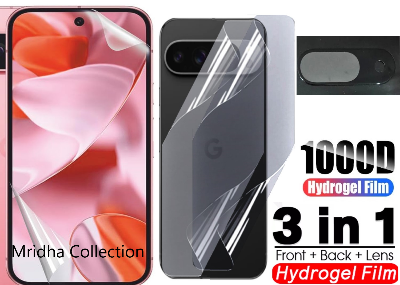 Picture of 3in1 Protector Combo Pack for Google Pixel 9a 5G (Front Hydrogel Screen Protector Poly+Back Hydrogel Poly Protector+9h Camera Lens Protector)