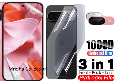 Picture of 3in1 Protector Combo Pack for Google Pixel 9 5G (Front Hydrogel Screen Protector Poly+Back Hydrogel Poly Protector+Camera Lens Protector)