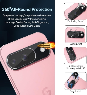 Picture of Google Pixel 9 5G  Back Camera Lens Screen Protector Rear Camera Lens Screen Protector,Upgraded HD,Clear Scratch Resistant(Nano Poly)