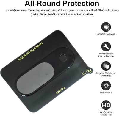 Picture of Google Pixel 9 5G Back 9H Full Camera Lens Protector Rear 9H 3Da Camera Lens Protector,Upgraded HD,Clear Scratch Resistant [With Photo Friendly Flash Cut]