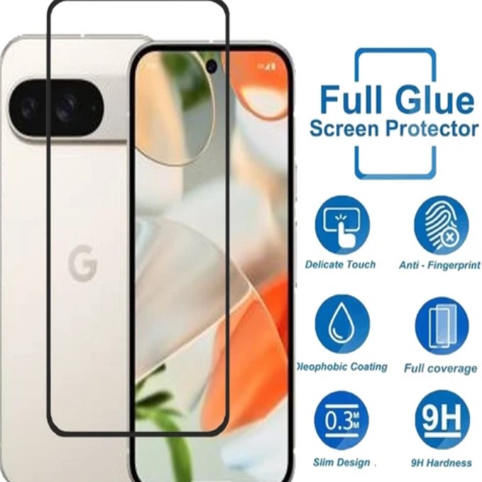 Picture of 3in1 Protector Combo Pack for Google Pixel 9a 5G (Premium Full Screen Protector Glass+Back Hydrogel Protector Poly+Camera Lens Protector)
