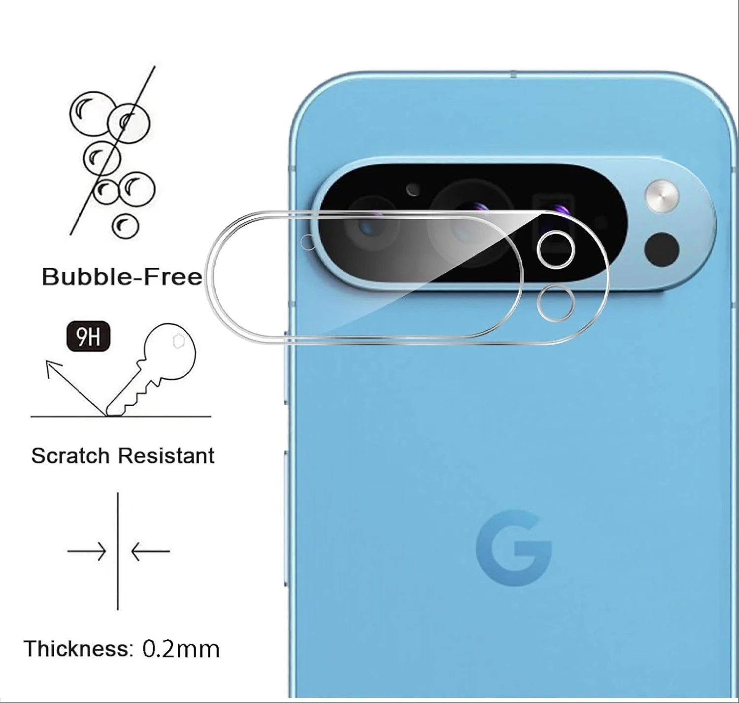 Picture of 3in1 Protector Combo Pack for Google Pixel 9 Pro 5G (Front Hydrogel Screen Protector Poly+Back Hydrogel Poly Protector+Camera Lens Protector)