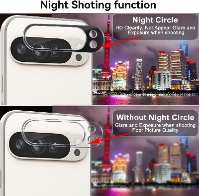 Picture of Google Pixel 9 Pro XL 5G Back 9H Full Camera Lens Protector Rear 9H 3Da Camera Lens Protector,Upgraded HD,Clear Scratch Resistant [With Photo Friendly Flash Cut]