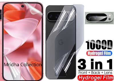 Picture of 3in1 Protector Combo Pack for Google Pixel 9 Pro XL 5G (Front Hydrogel Screen Protector Poly+Back Hydrogel Poly Protector+Camera Lens Protector)