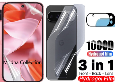 Picture of 3in1 Protector Combo Pack for Google Pixel 9 Pro XL 5G (Front Hydrogel Screen Protector Poly+Back Hydrogel Poly Protector+9h Camera Lens Protector)