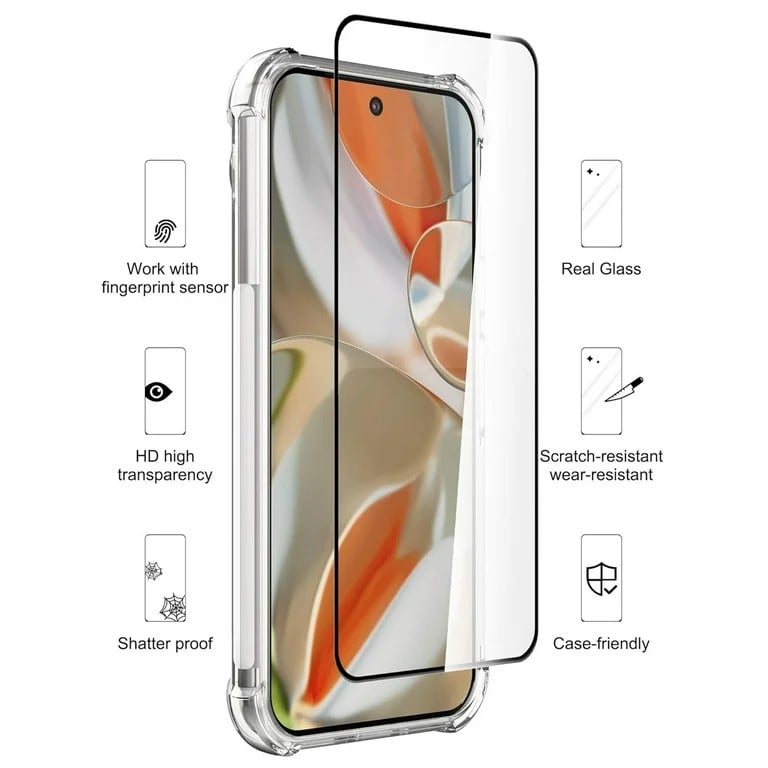 Picture of 2in1 Protector Combo Pack for Google Pixel 9 Pro XL 5G (5d Full Screen Protector Glass+9h Camera Lens Protector)