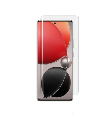 Picture of itel S25 Ultra (A+ GRADE) Premium UV Tempered Glass Screen Protector Curved with Liquid Glue and UV Light -Transparent Clear