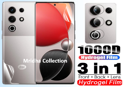 Picture of 3in1 Protector Combo Pack for itel S25 Ultra (Front Hydrogel Screen Protector Poly + Back Hydrogel Poly Protector + Camera Lens Protector)