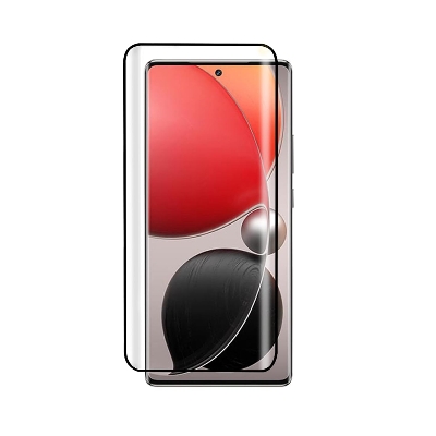 Picture of itel S25 Ultra Full Glue 9D Curved Tempered Glass Screen Protector Edge to Edge Fit Protection Tempered Glass (Black)