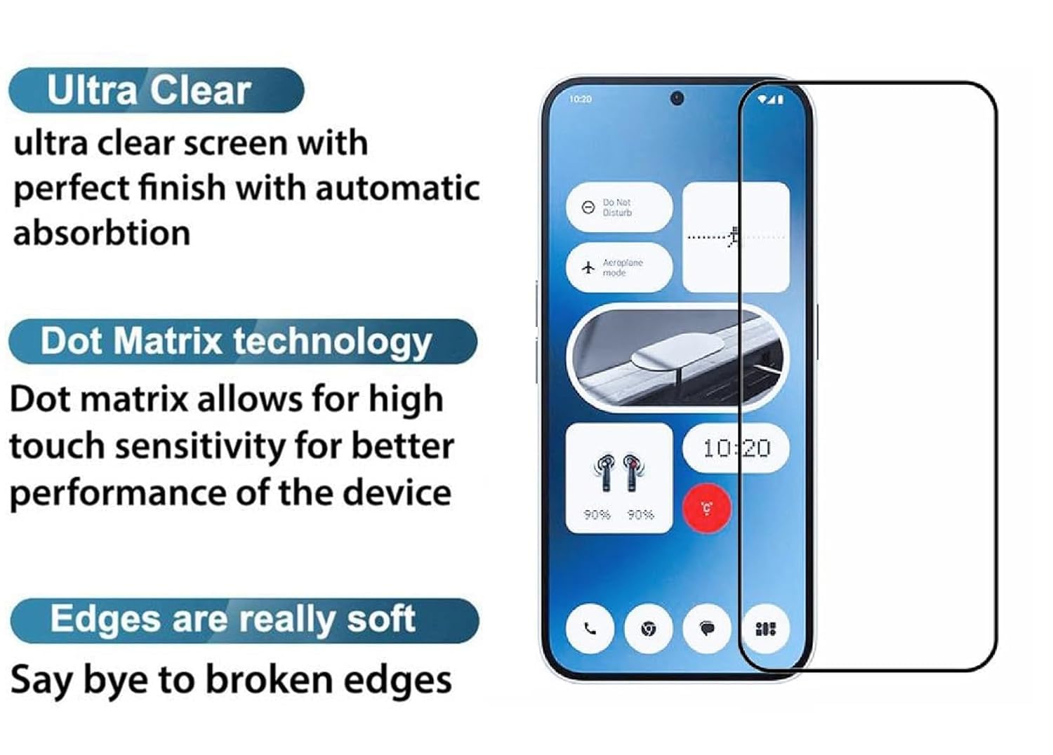 Picture of Nothing Phone 3 (5D 9D 11D 13D 21D) Screen Protector Tempered Glass Film 9H Hardness Full Coverage No Bubbles and Fingerprint Scratch-Resistant
