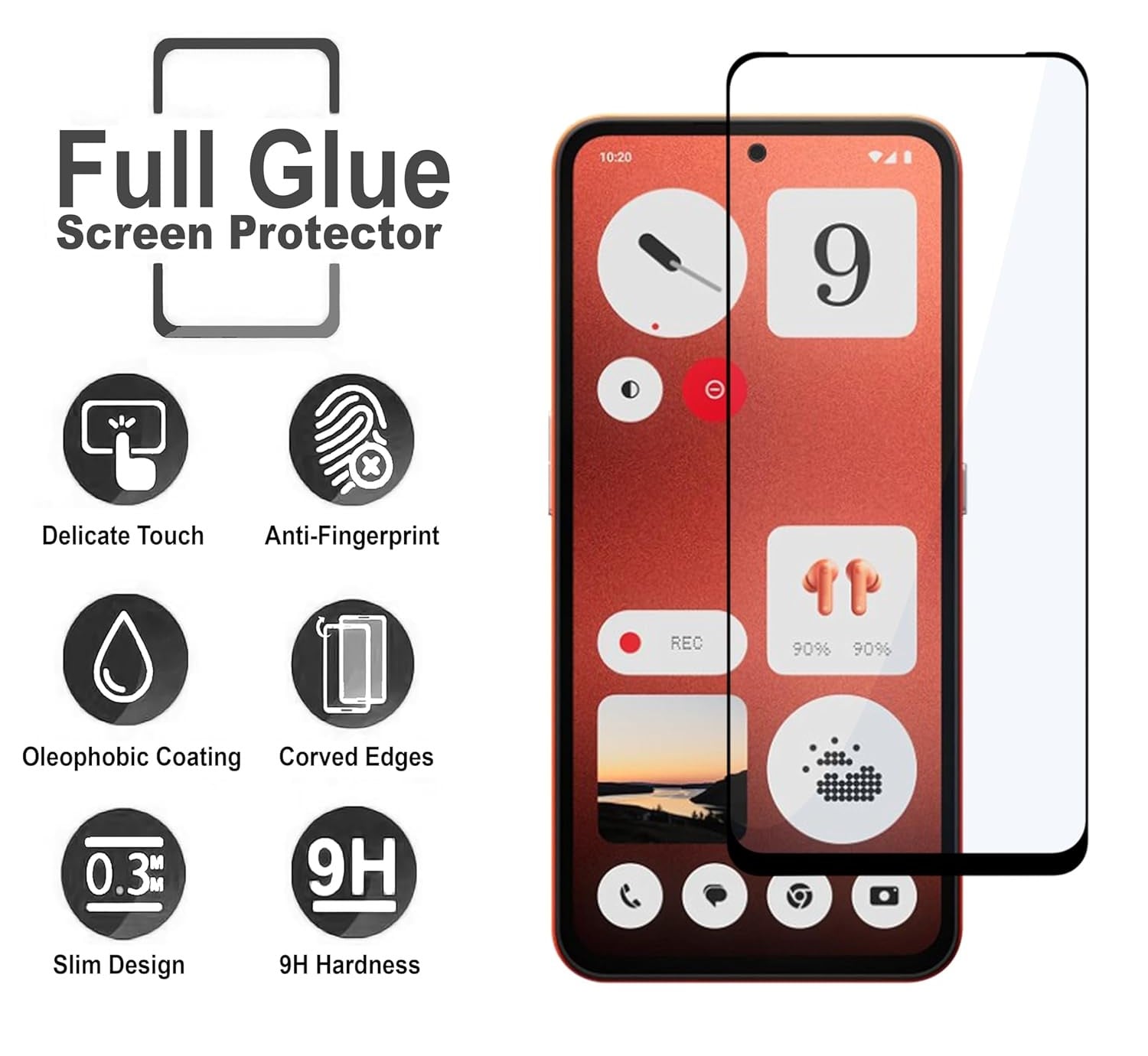 Picture of Nothing CMF Phone 2 Pro (5D 9D 11D 13D 21D) Screen Protector Tempered Glass Film 9H Hardness Full Coverage No Bubbles and Fingerprint Scratch-Resistant
