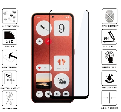 Picture of Nothing CMF Phone 2 Pro (5D 9D 11D 13D 21D) Screen Protector Tempered Glass Film 9H Hardness Full Coverage No Bubbles and Fingerprint Scratch-Resistant