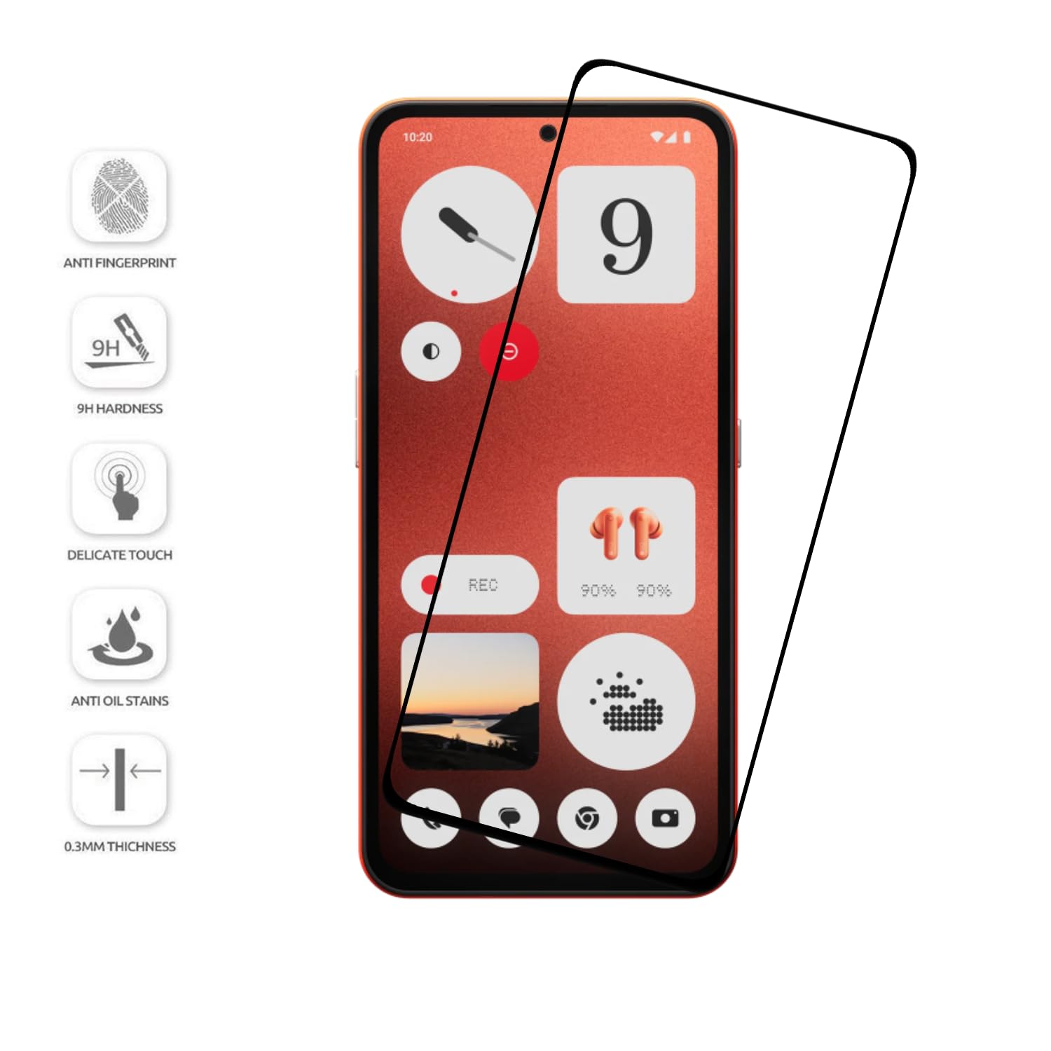 Picture of Nothing CMF Phone 1 (5D 9D 11D 13D 21D) Screen Protector Tempered Glass Film 9H Hardness Full Coverage No Bubbles and Fingerprint Scratch-Resistant