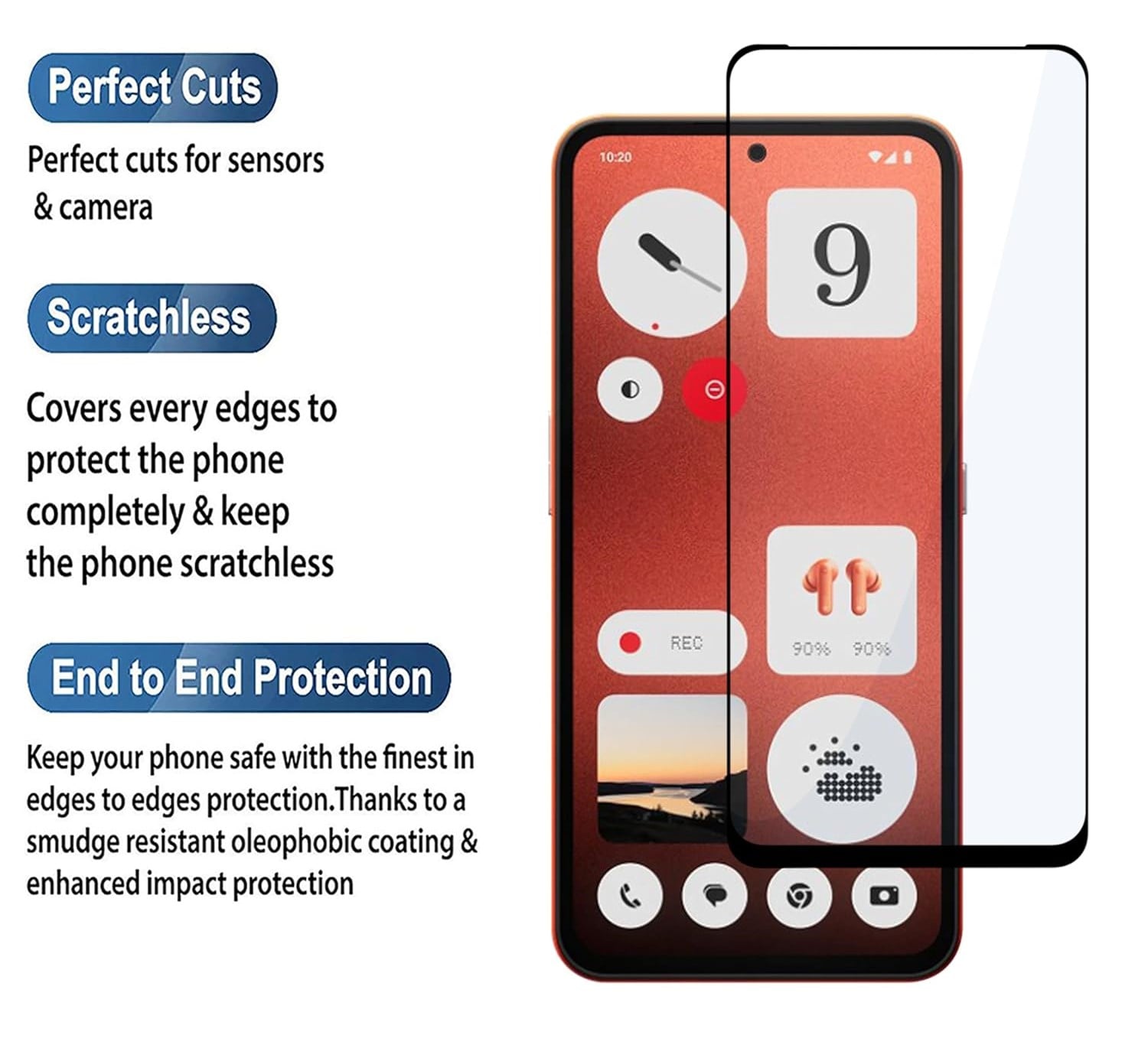 Picture of Nothing CMF Phone 2 Pro1 Premium Full Coverage Glass Protector Tempered Glass Screen Protector 9H Hardness Full Coverage
