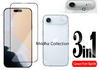 Picture of 3in1 Protector Combo Pack for Apple iPhone Air (5d Full Screen Protector Glass + Back Hydrogel Protector Poly + 3D Camera Lens Protector)