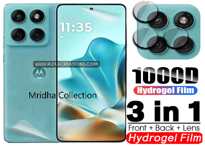 Picture of 3in1 Protector Combo Pack for Motorola Edge 60s 5G (Front Hydrogel Screen Protector Poly + Back Hydrogel Poly Protector + Camera Lens Protector)