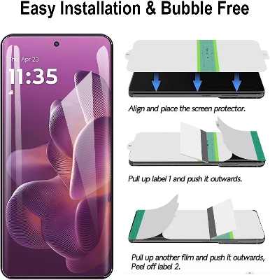 Picture of Motorola Edge 60 5G (4 Layers) TPU Hydrogel Machine Cutting Screen Protector Film Anti-Shatter / High Definition (Front Poly)
