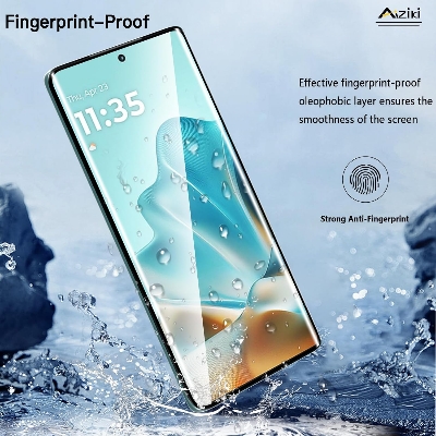 Picture of Motorola Edge 60s 5G Full Glue 9D Curved Tempered Glass Screen Protector Edge to Edge Fit Protection Tempered Glass (Black)