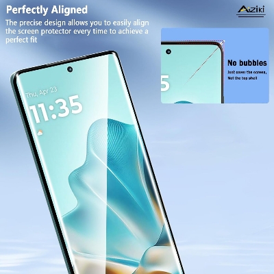Picture of Motorola Edge 60s 5G Full Glue 9D Curved Tempered Glass Screen Protector Edge to Edge Fit Protection Tempered Glass (Black)