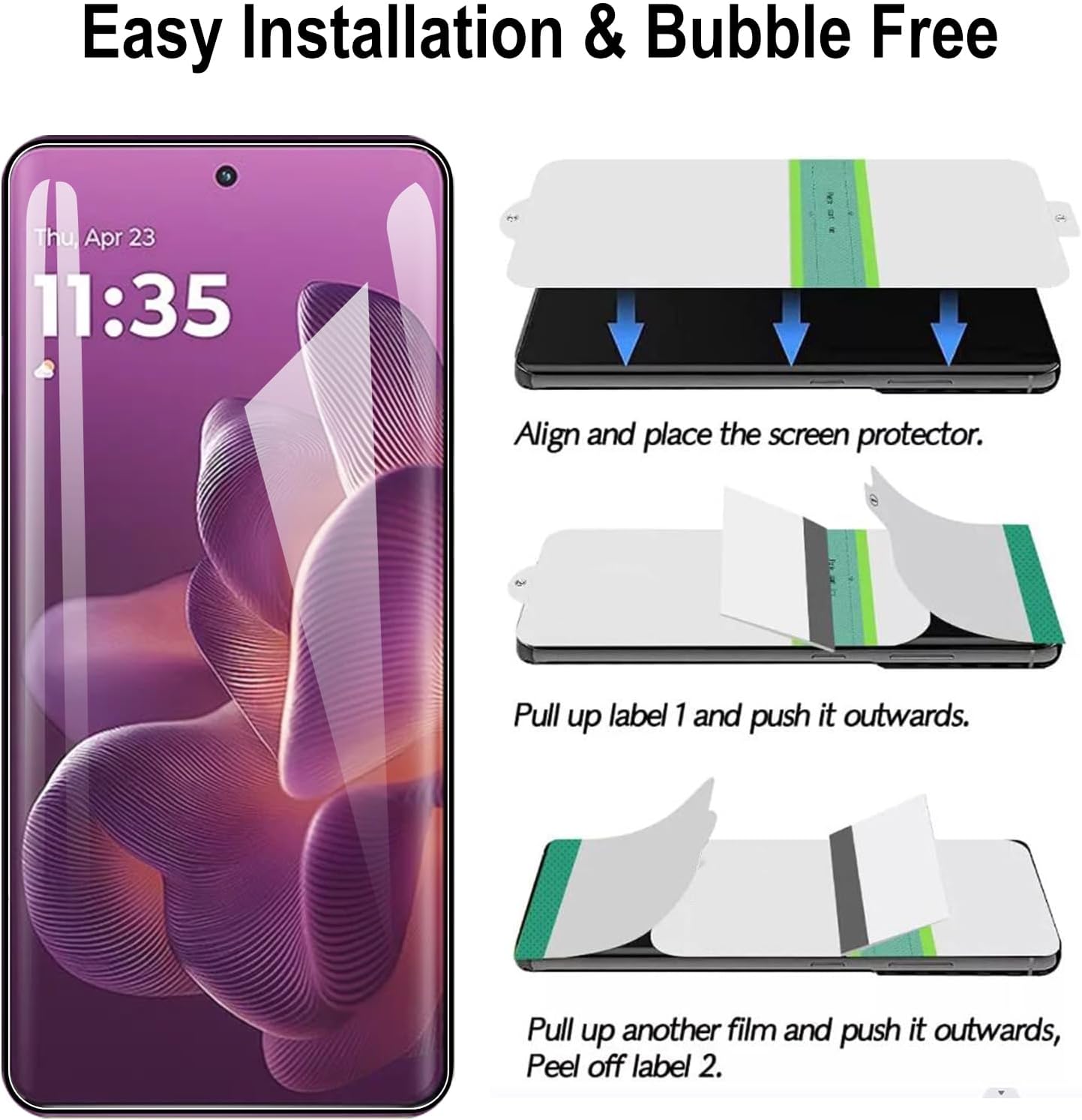 Picture of Motorola Edge 60s 5G (4 Layers) TPU Hydrogel Machine Cutting Screen Protector Film Anti-Shatter / High Definition (Front Poly)