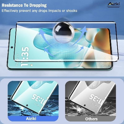 Picture of Motorola Edge 60 5G Full Glue 9D Curved Tempered Glass Screen Protector Edge to Edge Fit Protection Tempered Glass (Black)