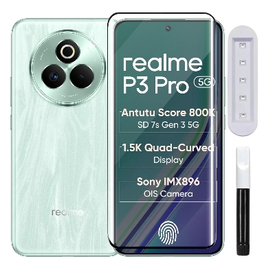 Picture of 3in1 Protector Combo Pack for Realme P3 Pro 5G (A+ GRADE) UV Glass Screen Protector + Back Protector Film + Camera Glass Protector)