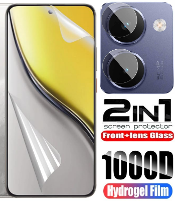 Picture of 2in1 Protector Combo Pack for Realme P3 Ultra 5G (Front Hydrogel Screen Protector Poly+Camera Lens Protector)